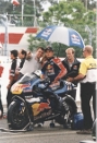 Colin Davies showing John Hopkins the way at the 2002 French GP